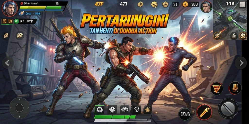 Menampilkan gameplay mendebarkan di 47F saat bertarung.