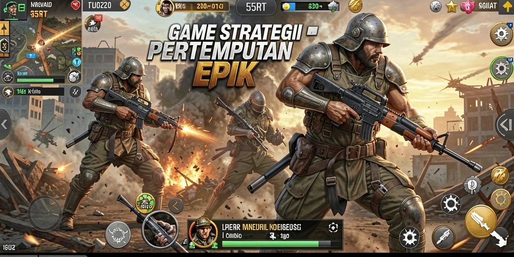 Tampilan pertempuran seru di dalam game SLG.