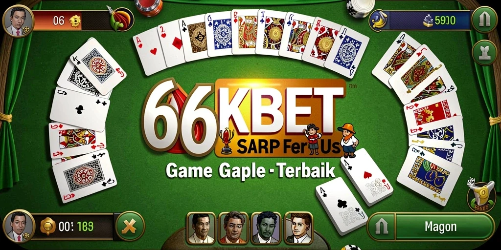 Skrinsut gameplay 66KBET menampilkan keseruan bermain Gaple.