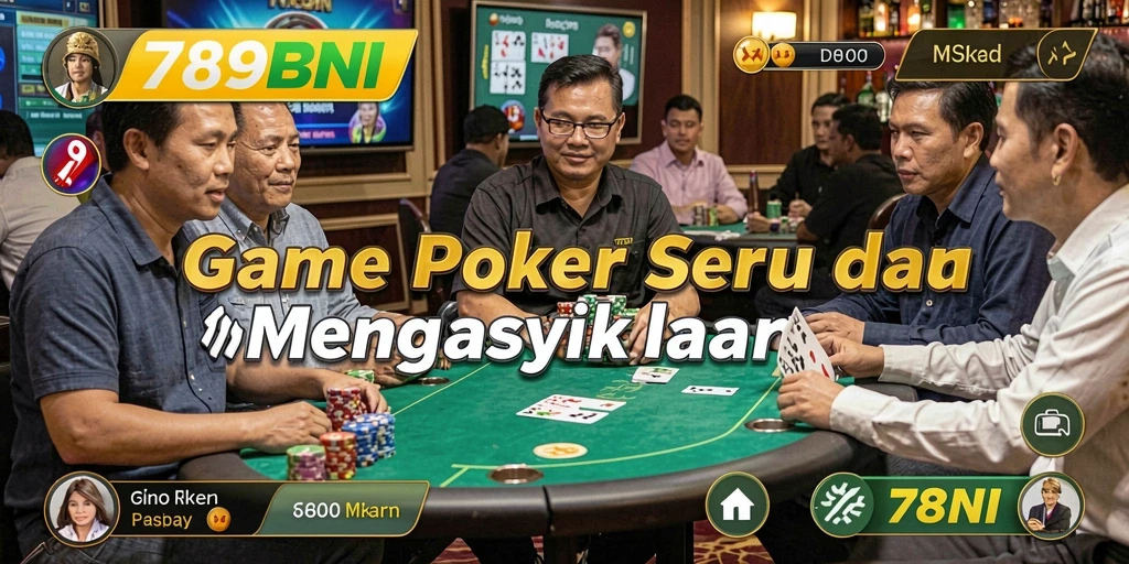 Tampilan screenshot utama 789BNI menampilkan serunya gameplay poker.