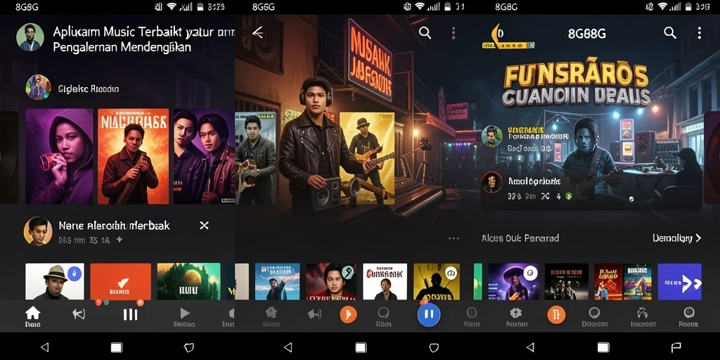 Tampilan gameplay musik yang memukau di 8G8G.