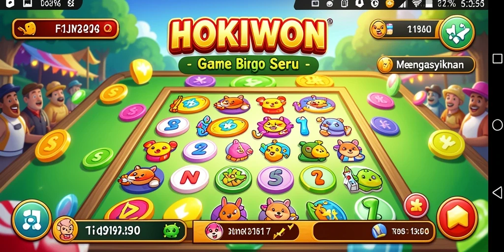 Tampilan antarmuka HOKIWON yang menarik saat bermain Bingo.