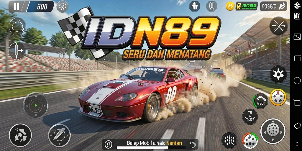 Tampilan gameplay IDN89 menampilkan aksi balap yang mendebarkan.