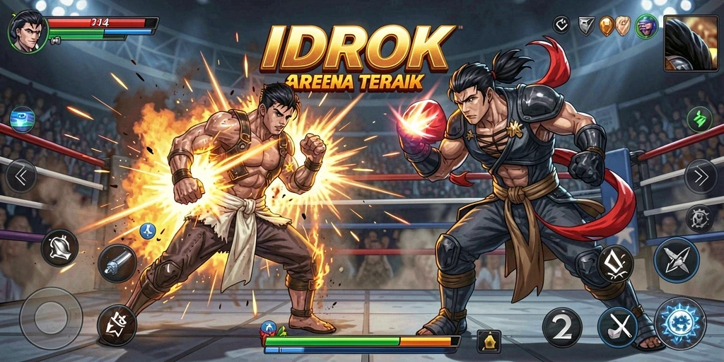 Tampilan gameplay IDROK dengan aksi pertarungan yang mendebarkan.
