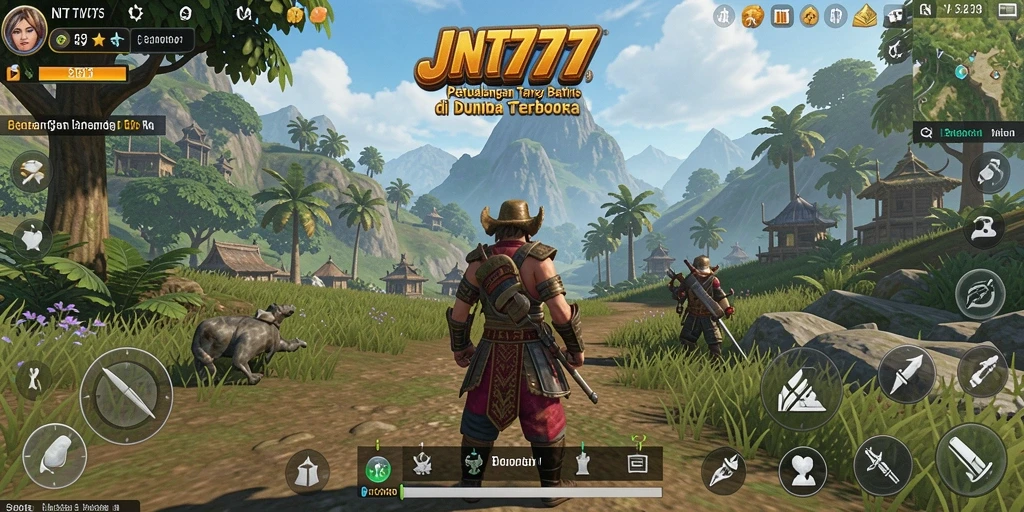Tangkapan layar JNT777 menampilkan dunia terbuka yang memukau.
