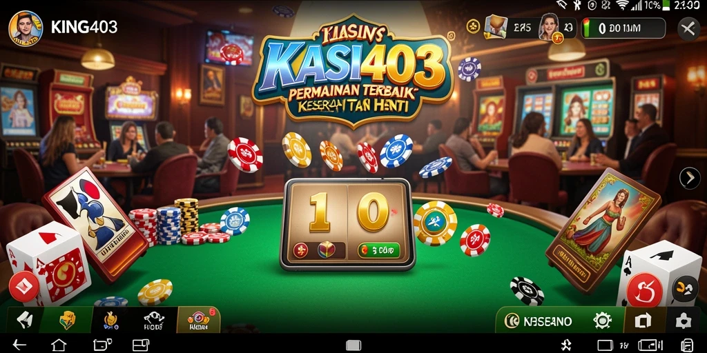 Screenshot menampilkan gameplay seru dari KING403 dengan berbagai pilihan permainan Kasino.