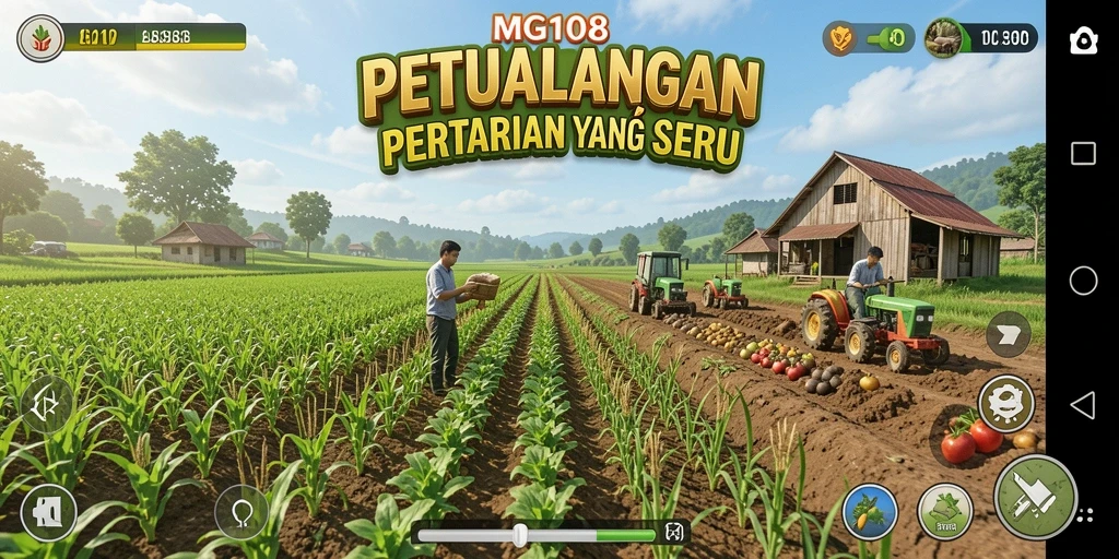 Tampilan menarik dari gameplay bertani di MG108