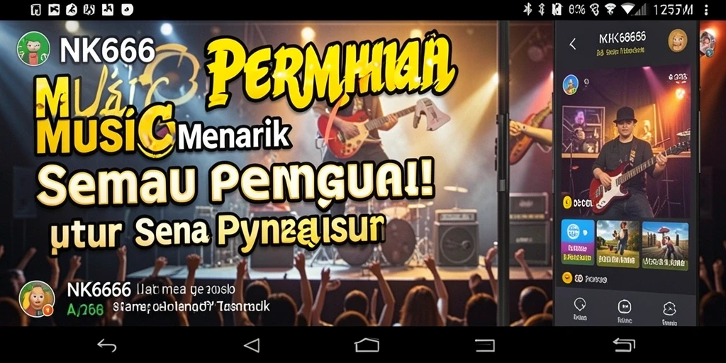 Tampilan gameplay NK666 dengan berbagai genre musik yang seru.