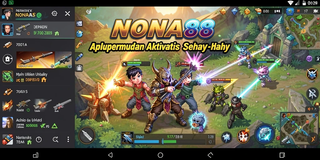 Tampilan antarmuka aplikasi NONA88 yang mudah digunakan.