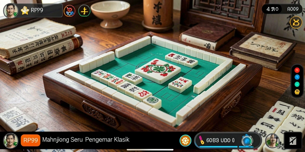 Screenshot RP99 menampilkan keseruan gameplay Mahjong yang menantang.