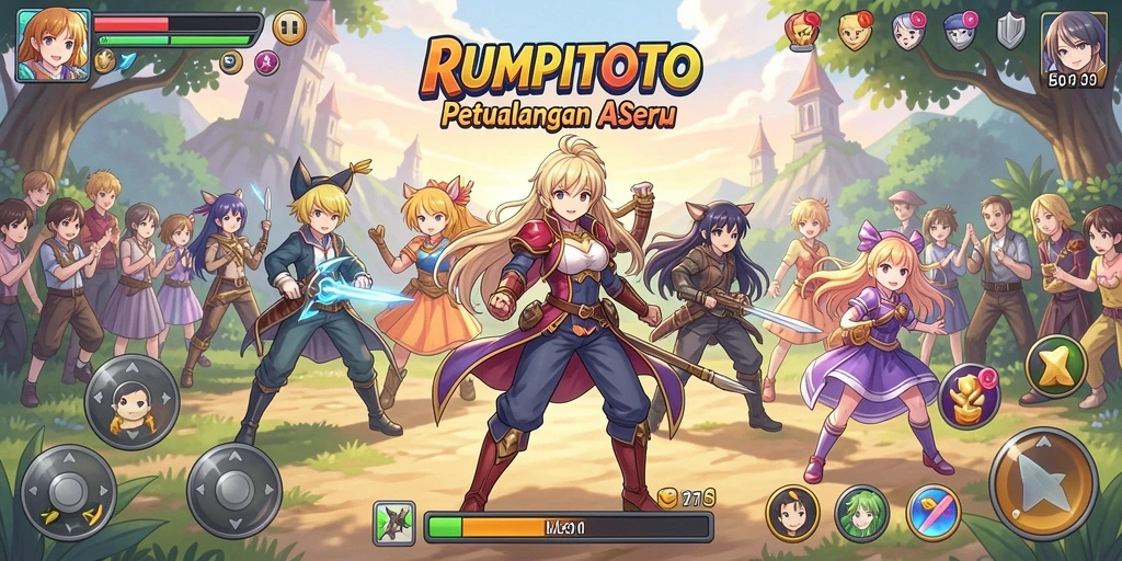 Tampilan permainan RUMPITOTO yang penuh warna dan seru.