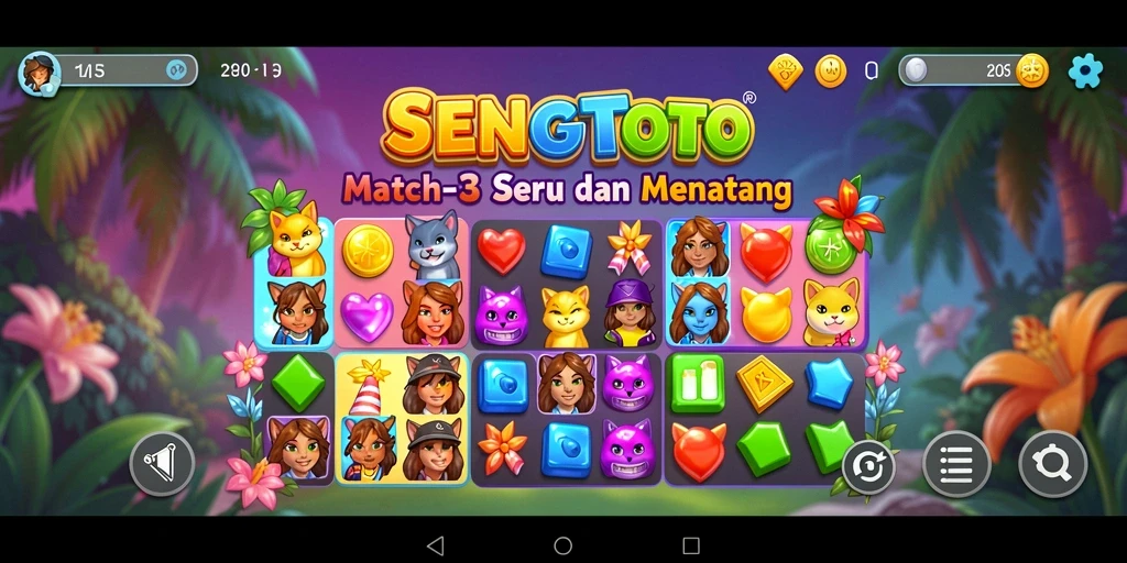 Tampilan gameplay SENGTOTO yang menarik dalam permainan Match-3.