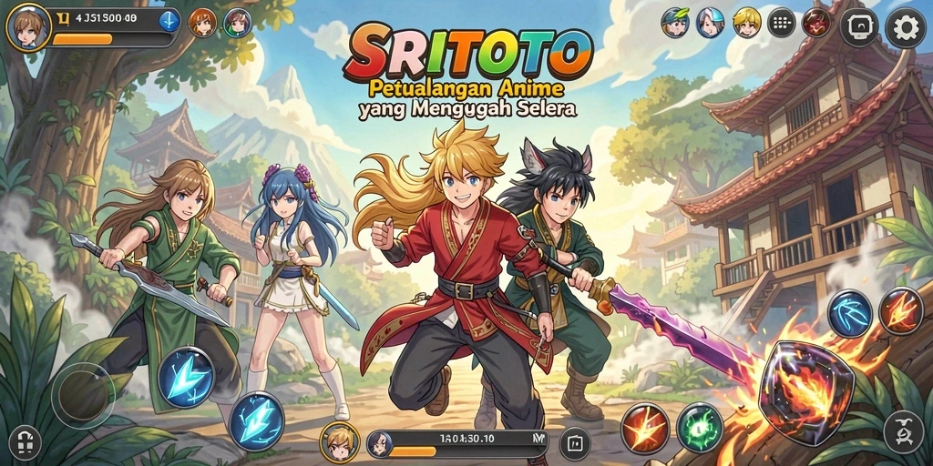 Tangkapan layar menunjukkan aksi seru dalam game Anime.