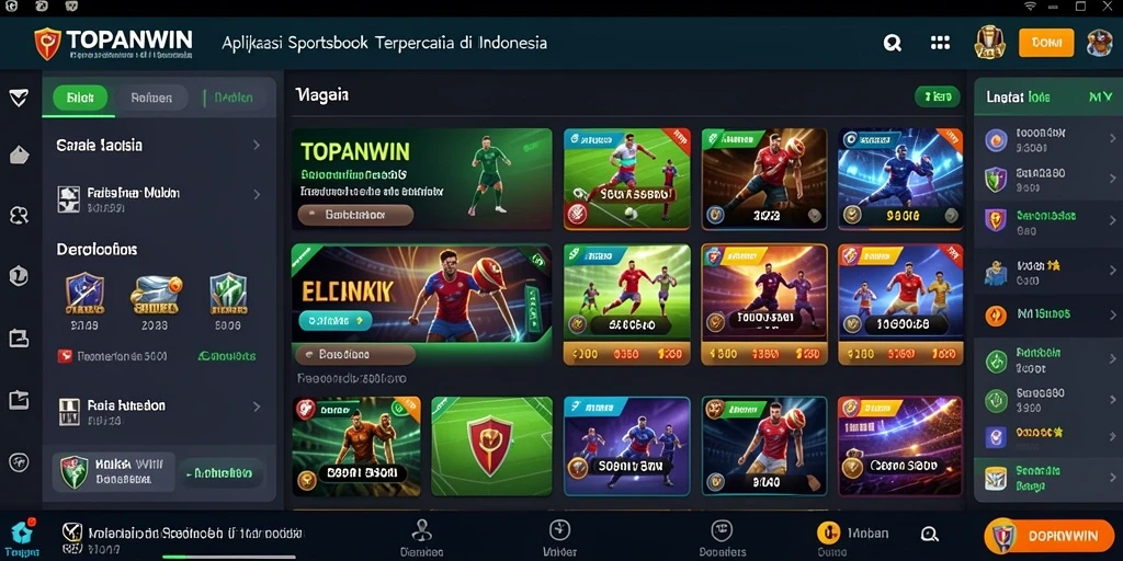 Tampilan gameplay taruhan olahraga di aplikasi TOPANWIN.