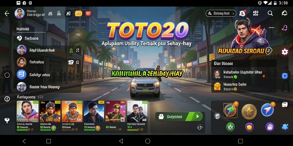 Tampilan utama TOTO20 dengan fitur-fitur Utility yang menarik.